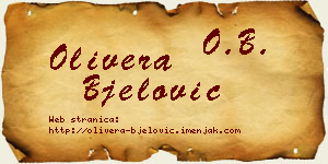 Olivera Bjelović vizit kartica